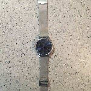 Silver Komono Watch / Blue Face